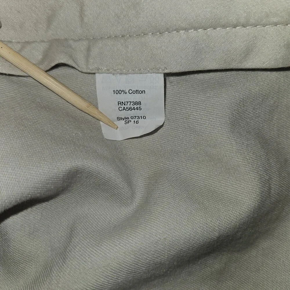 J.Crew Mens Beige The Driggs Chino Pants 35x32 Khaki Preppy Classic
